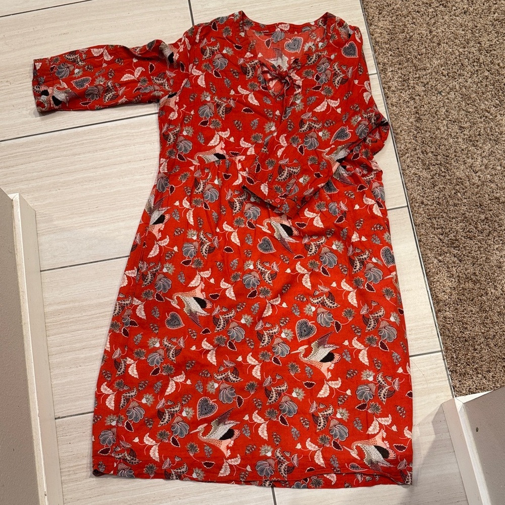 Acoté Floral Red Midi Dress, size M